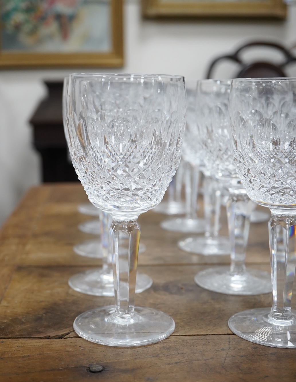 A suite of Waterford cut crystal drinking glasses, Colleen pattern. Condition - appears good